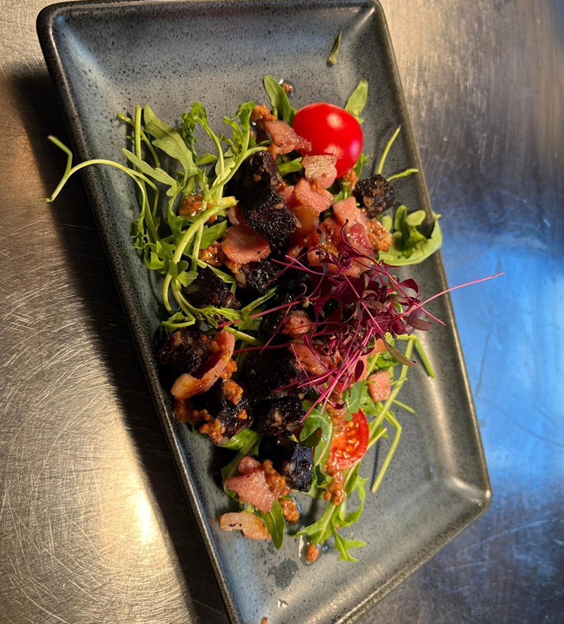SLOT 504 - INCLUSIVE BLACK PUDDING & BACON SALAD