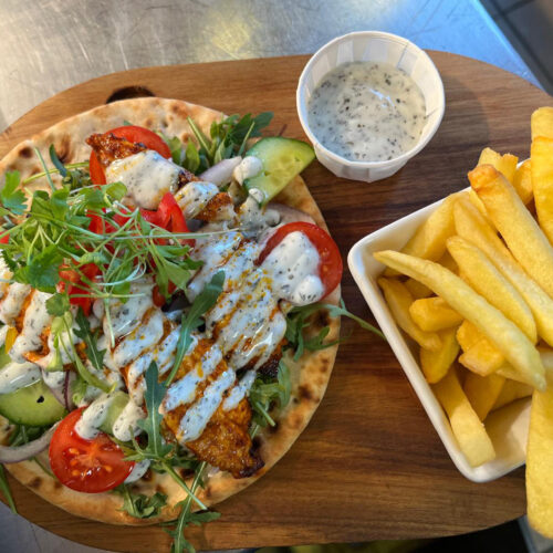 SLOT 75 - CAJUN HALLOUMI FLATBREAD (v)