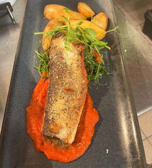 SLOT 511 - PAN FRIED SEABASS FILLET (TOMATO) - (SET MENU - MAIN)